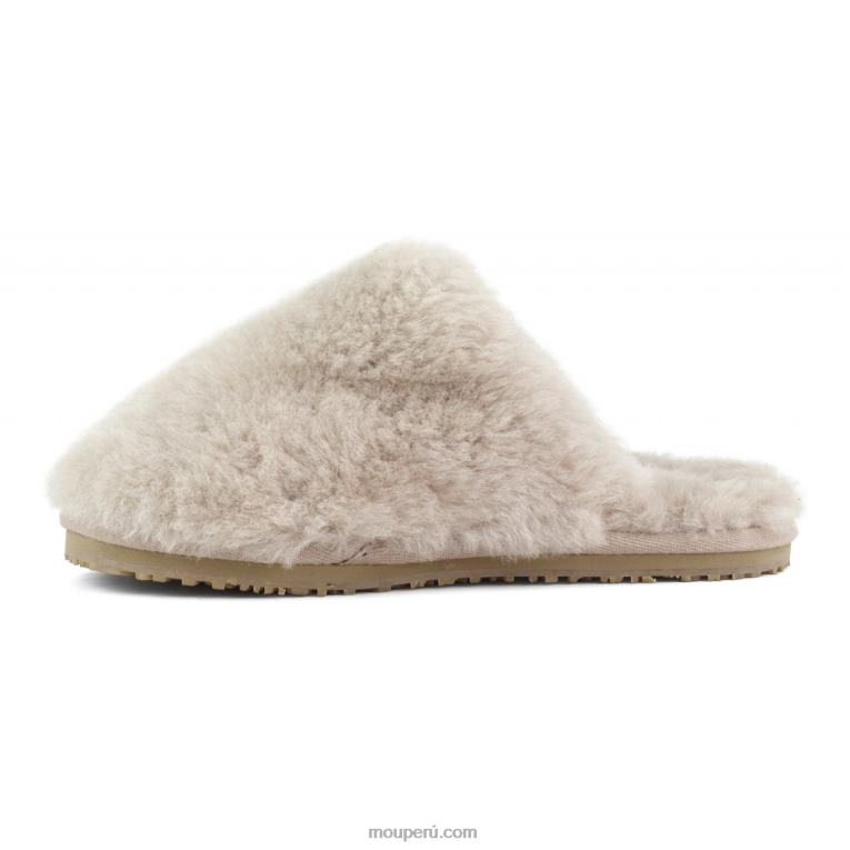 zapatilla de piel de oveja con puntera cerrada mujer 8DRXZ462 beige rosa Mou