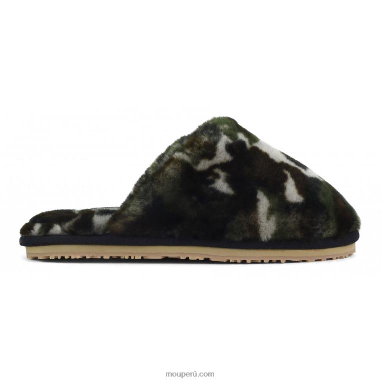 zapatilla de piel de oveja con puntera cerrada mujer 8DRXZ467 camuflaje Mou