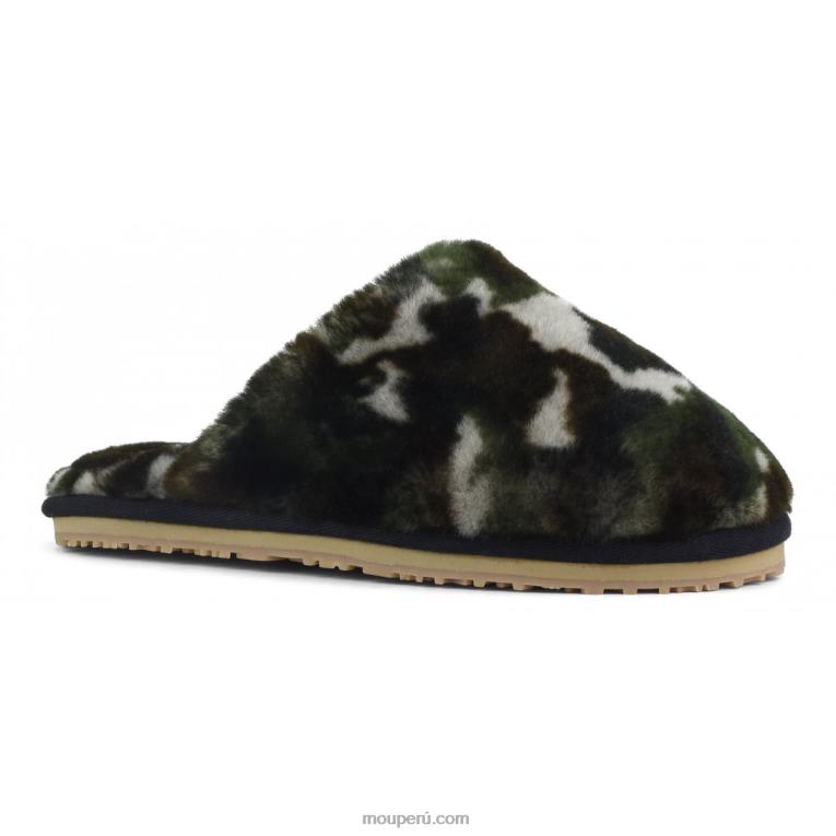 zapatilla de piel de oveja con puntera cerrada mujer 8DRXZ467 camuflaje Mou