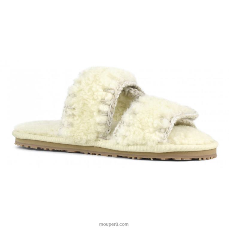 zapatilla de piel de oveja rizada mujer 8DRXZ444 vainilla Mou