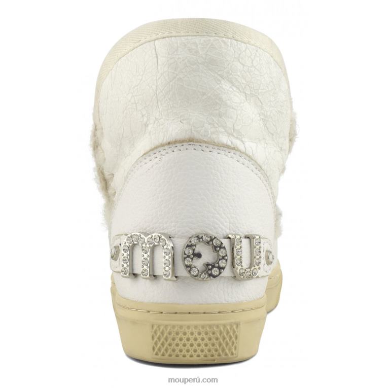 zapatilla esquimal con pedrería mujer 8DRXZ630 blanco ceroso Mou