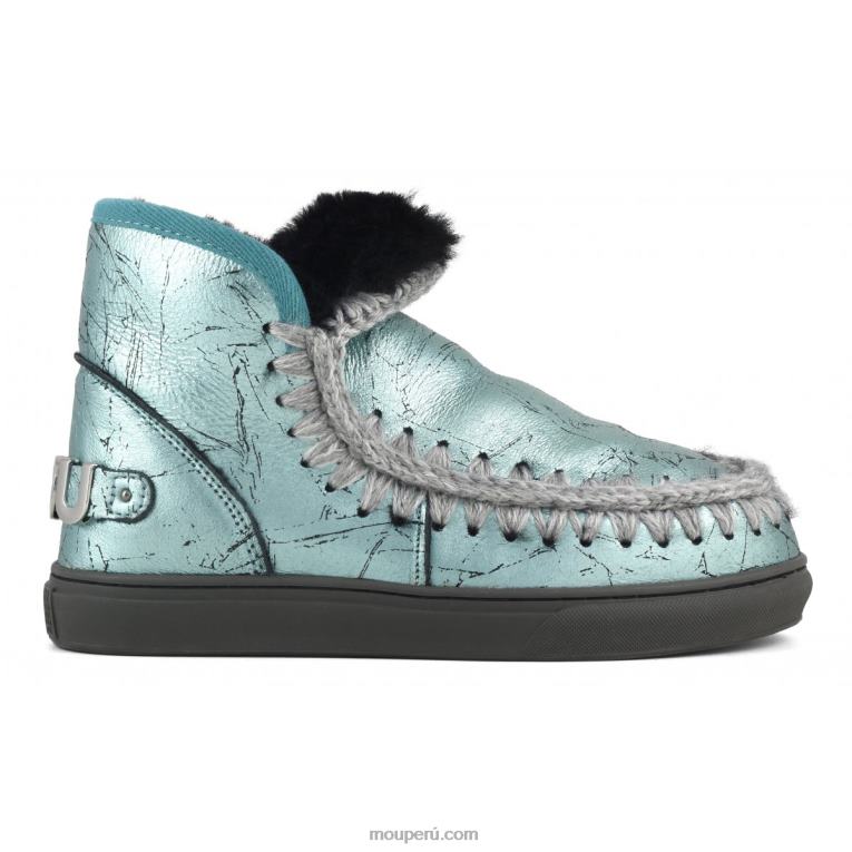 zapatilla esquimal gran logo metalizado mujer 8DRXZ645 verde metalizado envejecido Mou