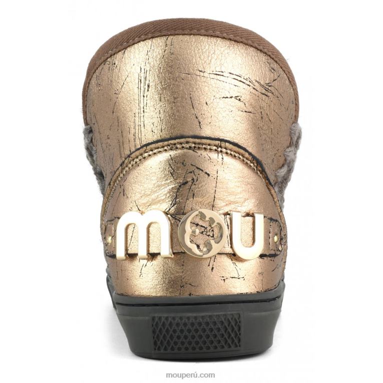 zapatilla esquimal gran logo metalizado mujer 8DRXZ647 bronce claro metalizado envejecido Mou