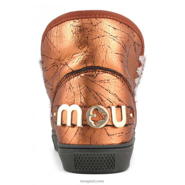 zapatilla esquimal gran logo metalizado mujer 8DRXZ648 naranja metalizado envejecido Mou
