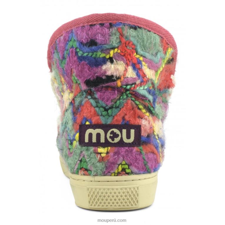 zapatilla esquimal tejido etnico lana mujer 8DRXZ608 lana étnica multicolor Mou