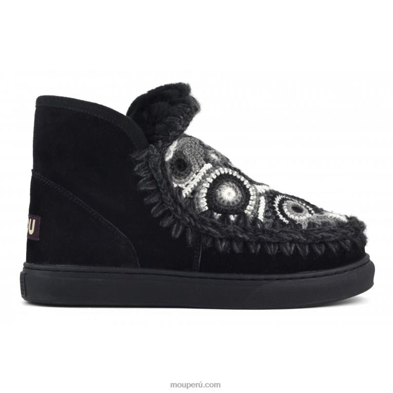 zapatillas esquimales de ganchillo mujer 8DRXZ598 negro Mou