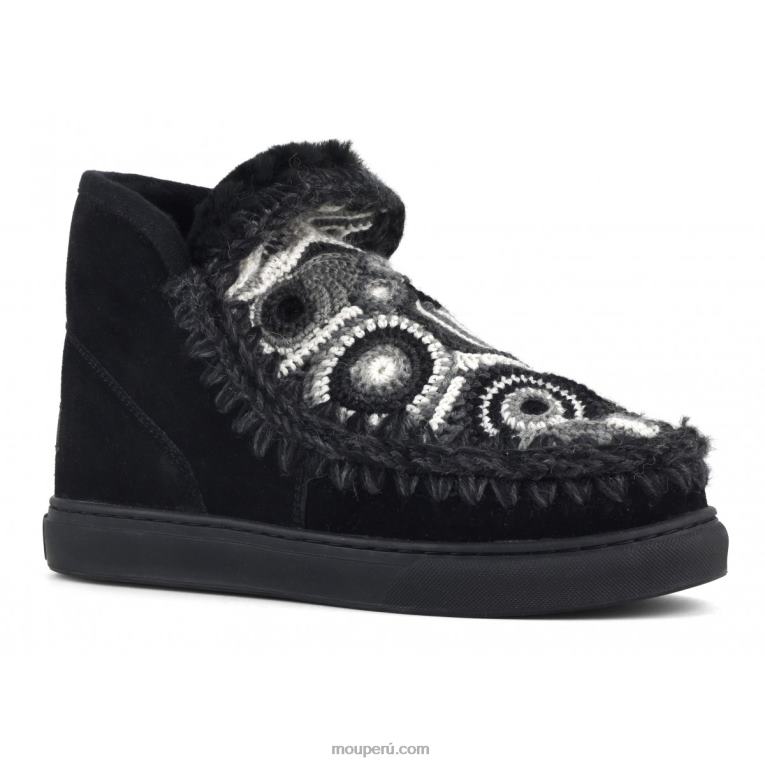 zapatillas esquimales de ganchillo mujer 8DRXZ598 negro Mou