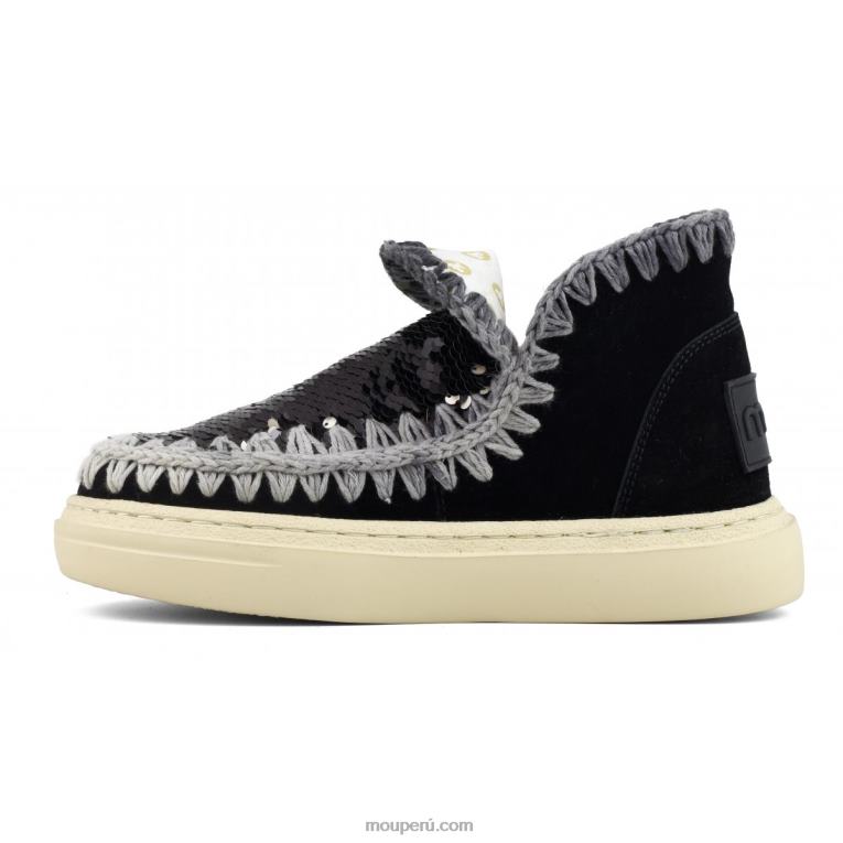 costuras degradadas de gamuza audaz mujer 8DRXZ82 negro Mou