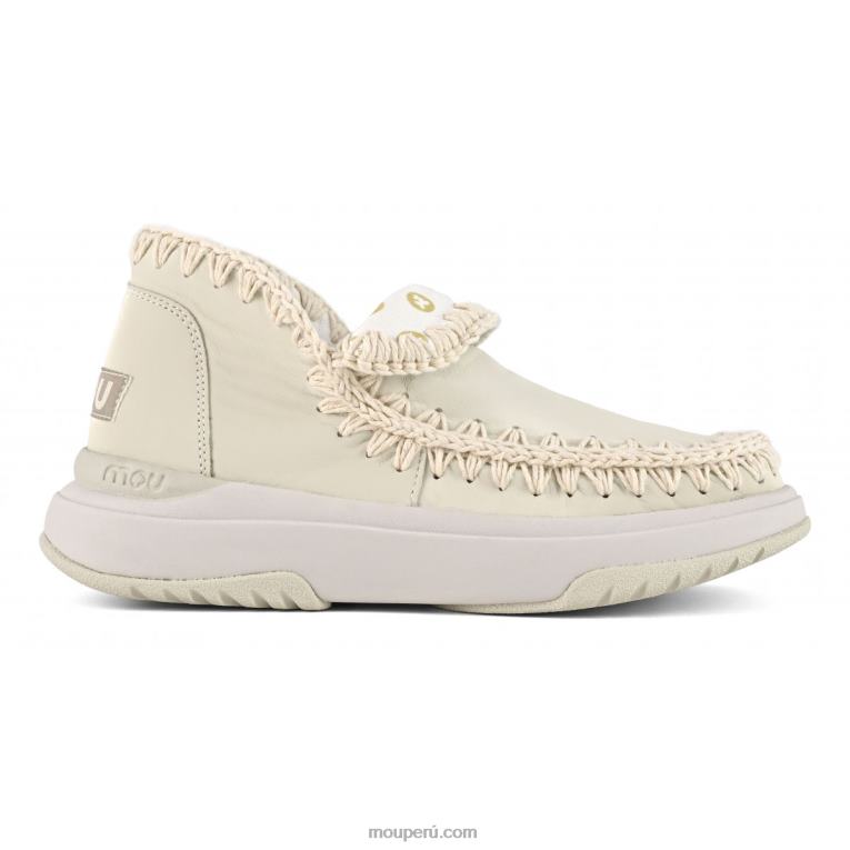 jogger cuero liso mujer 8DRXZ105 tiza Mou