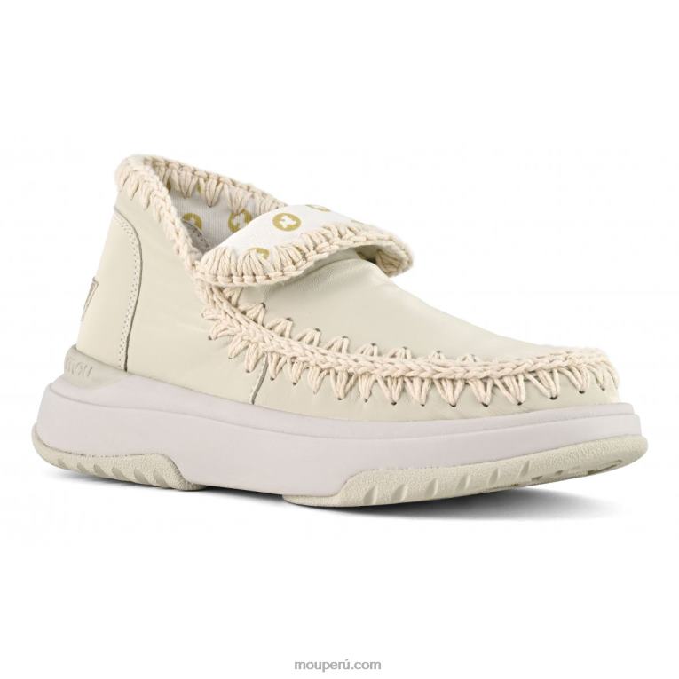 jogger cuero liso mujer 8DRXZ105 tiza Mou