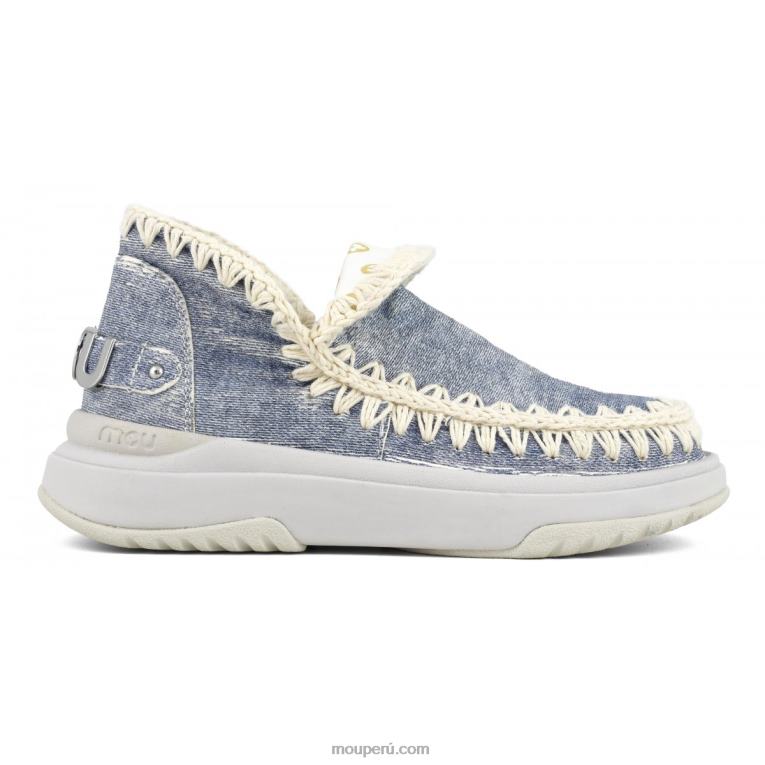 jogger liso mujer 8DRXZ100 mezclilla de cuero lavado Mou