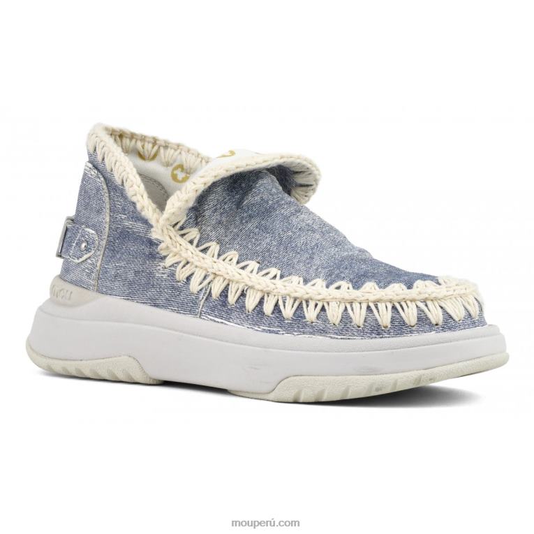 jogger liso mujer 8DRXZ100 mezclilla de cuero lavado Mou