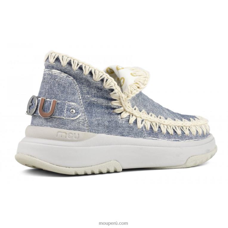 jogger liso mujer 8DRXZ100 mezclilla de cuero lavado Mou