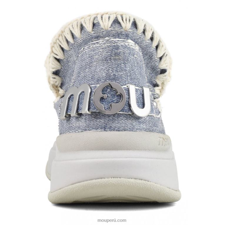 jogger liso mujer 8DRXZ100 mezclilla de cuero lavado Mou