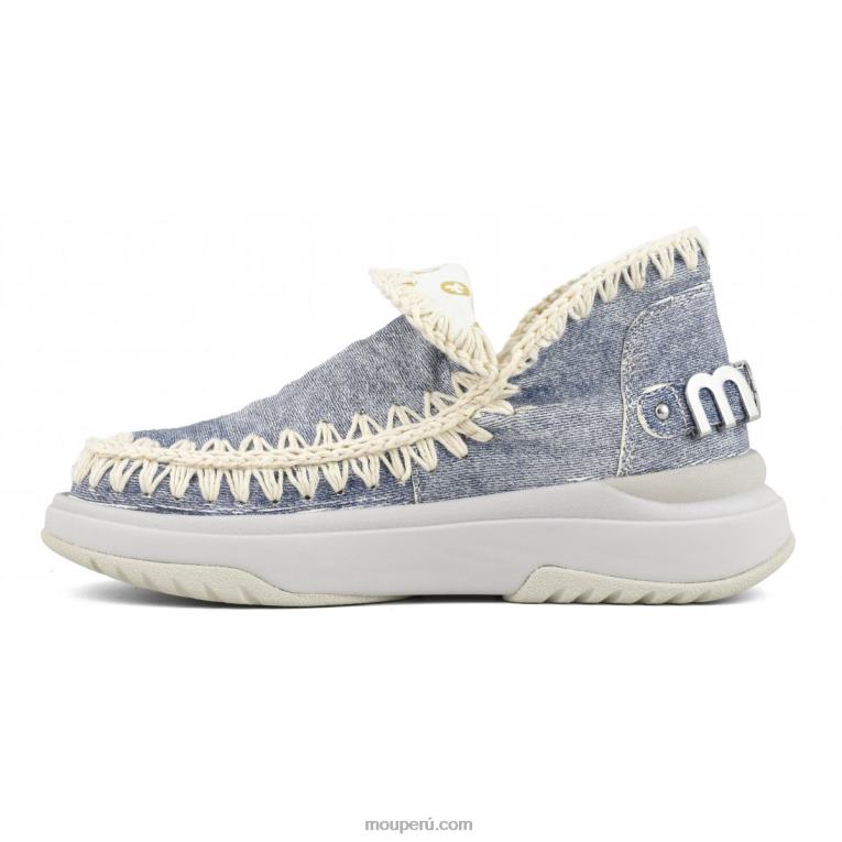 jogger liso mujer 8DRXZ100 mezclilla de cuero lavado Mou