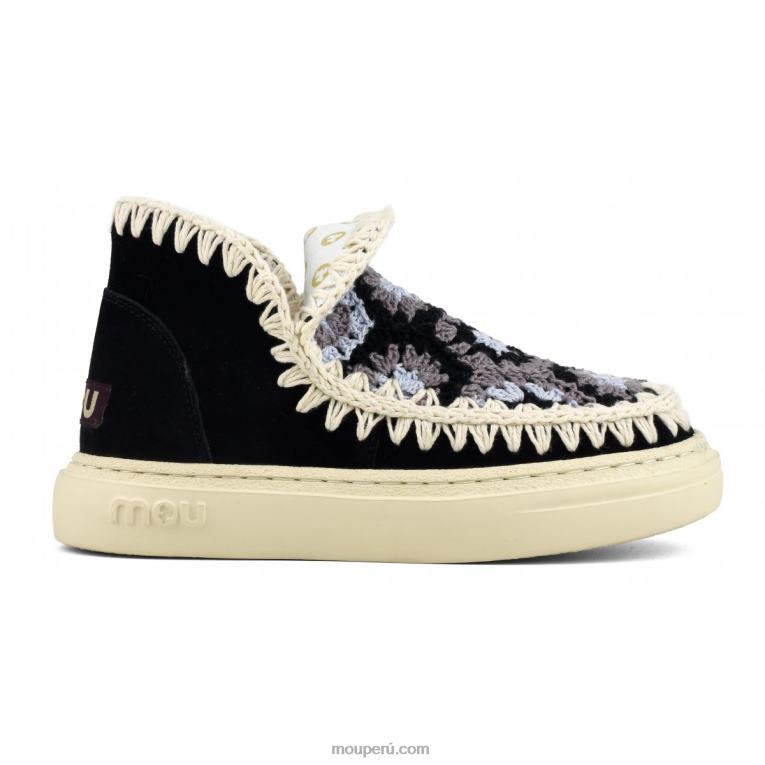 parte superior de ganchillo audaz mujer 8DRXZ76 blanco negro Mou