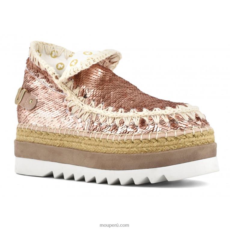 lentejuelas de yute esquimal mujer 8DRXZ220 lentejuelas oro rosa - logo oro Mou