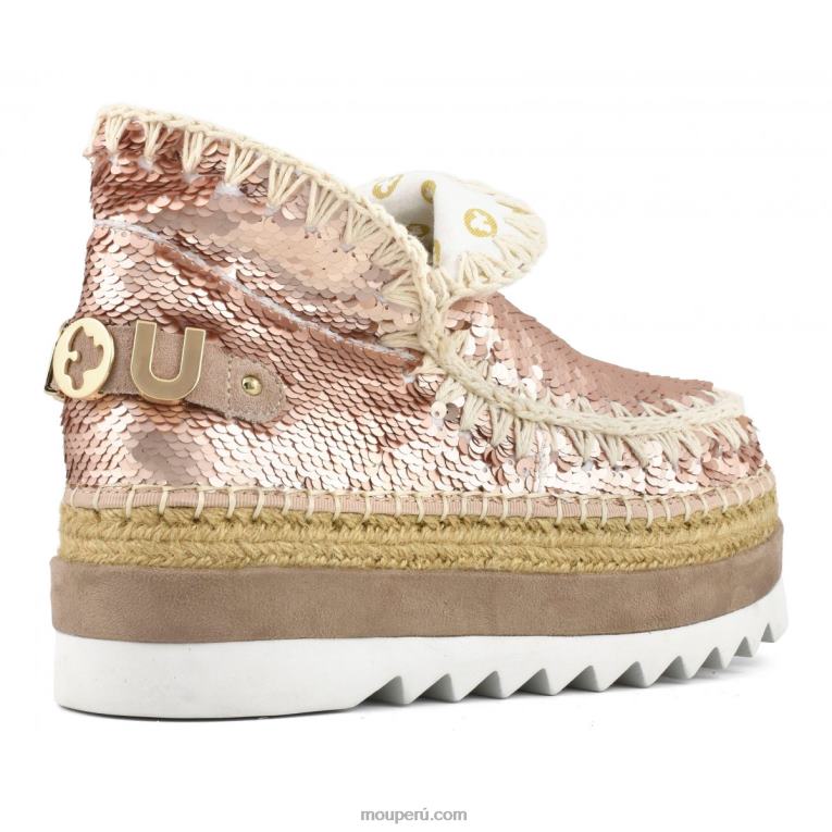 lentejuelas de yute esquimal mujer 8DRXZ220 lentejuelas oro rosa - logo oro Mou