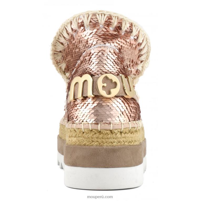 lentejuelas de yute esquimal mujer 8DRXZ220 lentejuelas oro rosa - logo oro Mou