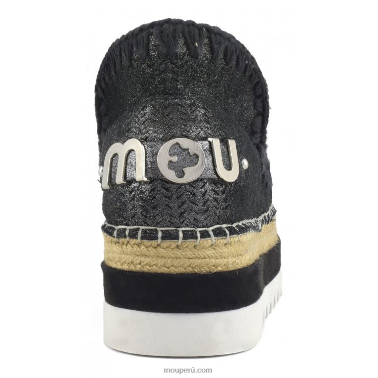 microglitter perforado de yute esquimal mujer 8DRXZ215 negro micropurpurina Mou