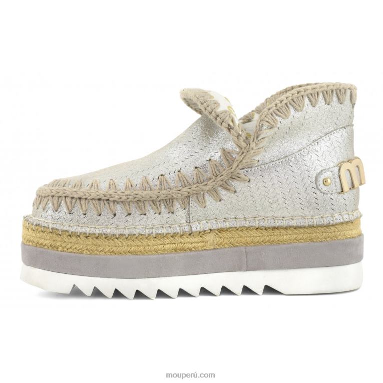 microglitter perforado de yute esquimal mujer 8DRXZ216 gris elefante con micropurpurina Mou