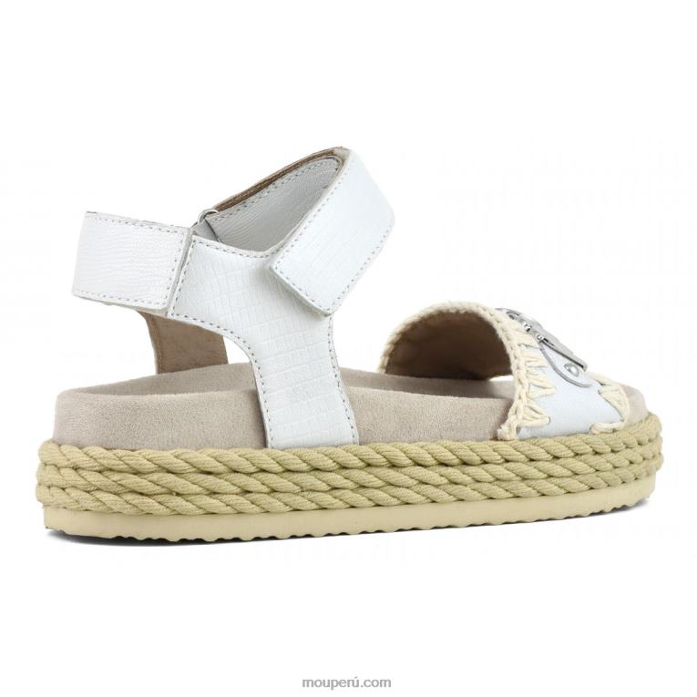correa de sandalia de cuerda bio mujer 8DRXZ136 lagarto blanco Mou