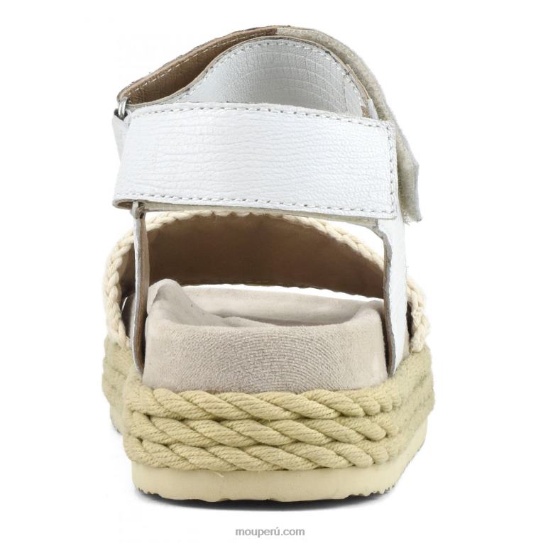 correa de sandalia de cuerda bio mujer 8DRXZ136 lagarto blanco Mou