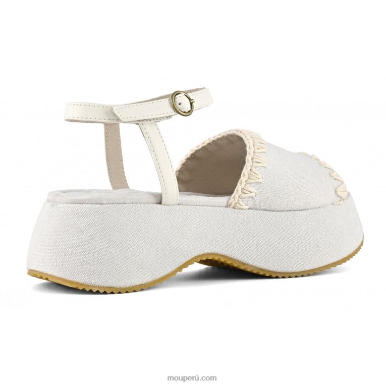 correa de tobillo gruesa mujer 8DRXZ148 bianco sporco Mou