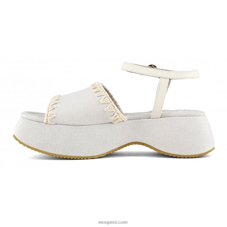 correa de tobillo gruesa mujer 8DRXZ148 bianco sporco Mou