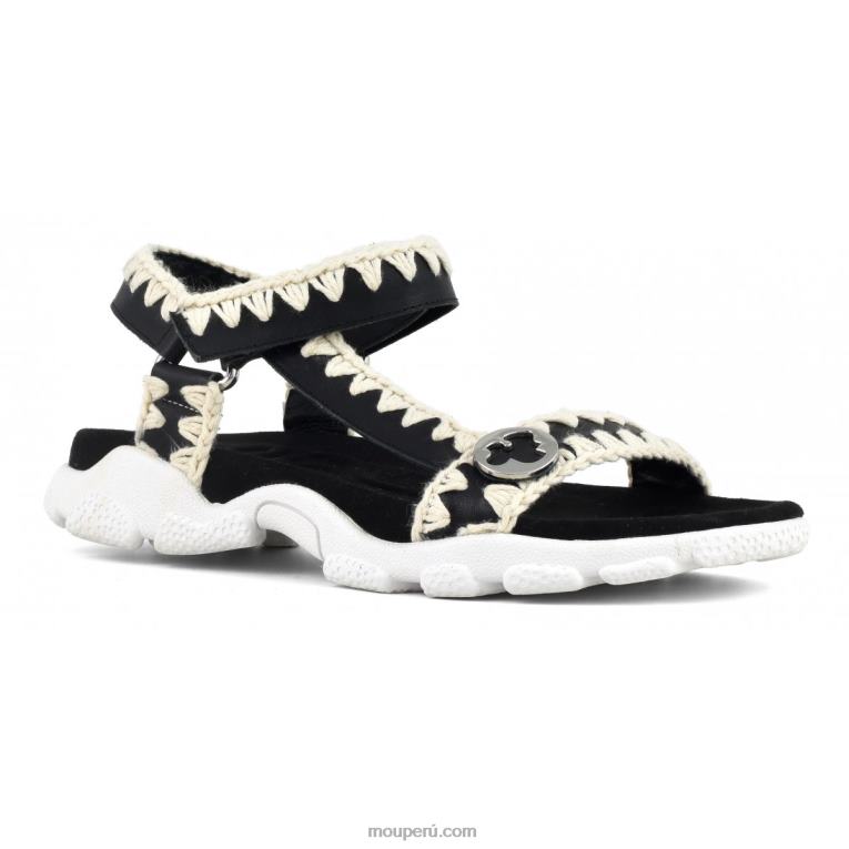 correa trasera de sandalia deportiva mujer 8DRXZ198 blanco negro Mou