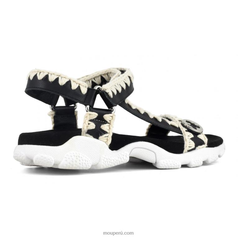 correa trasera de sandalia deportiva mujer 8DRXZ198 blanco negro Mou