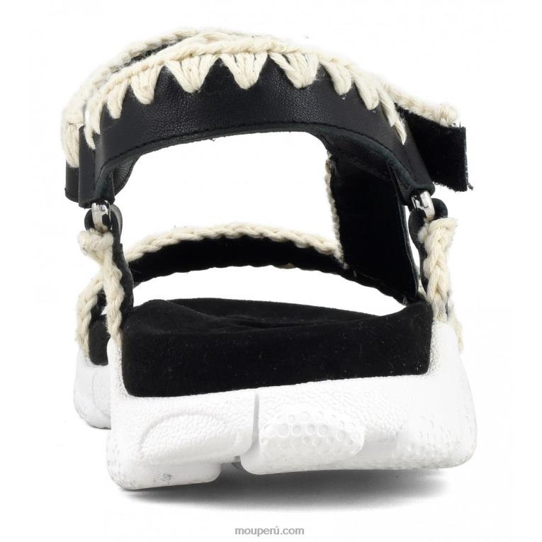 correa trasera de sandalia deportiva mujer 8DRXZ198 blanco negro Mou