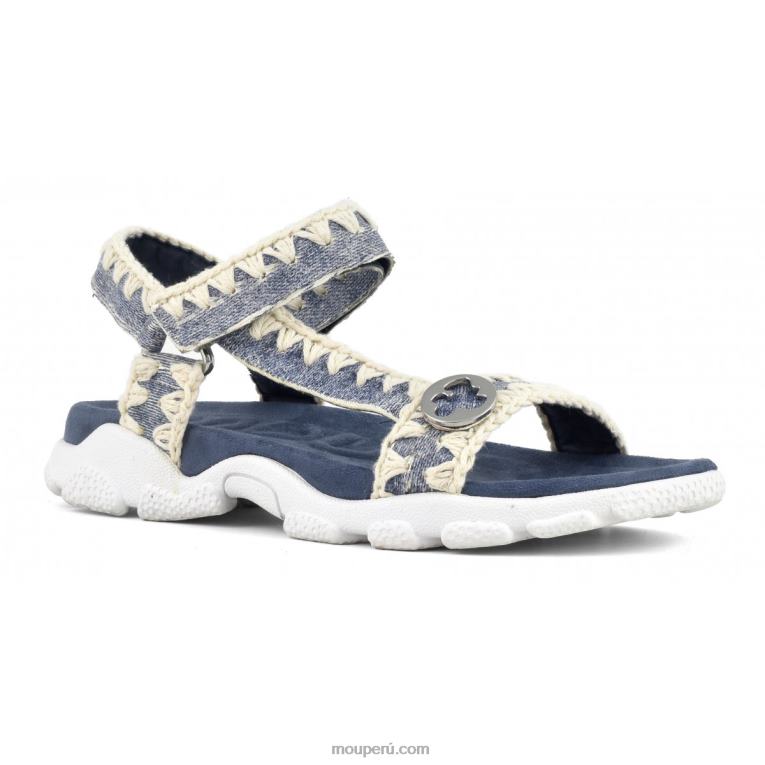 correa trasera de sandalia deportiva mujer 8DRXZ201 mezclilla de cuero lavado Mou