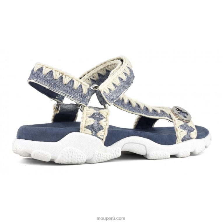 correa trasera de sandalia deportiva mujer 8DRXZ201 mezclilla de cuero lavado Mou
