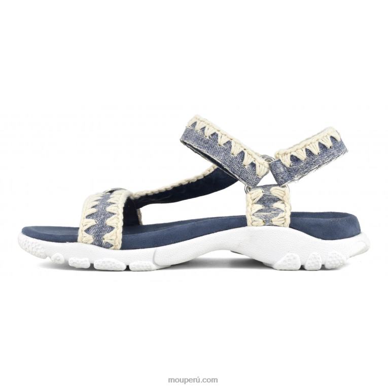 correa trasera de sandalia deportiva mujer 8DRXZ201 mezclilla de cuero lavado Mou