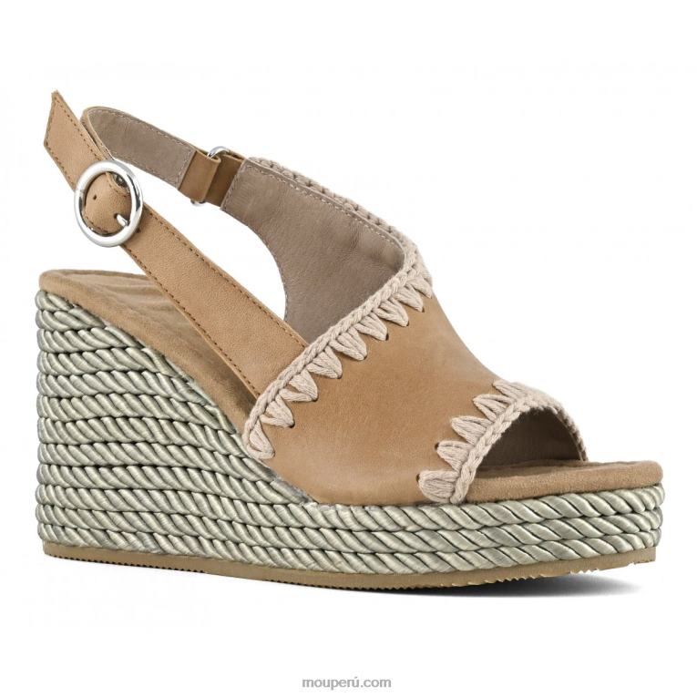 cuña de cuerda mujer 8DRXZ204 Cuoio Mou