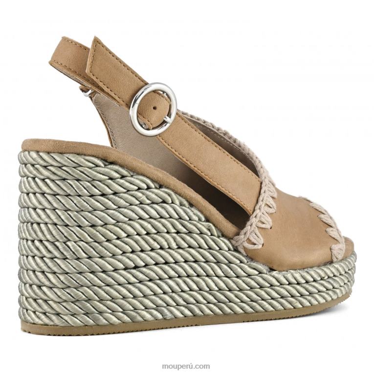 cuña de cuerda mujer 8DRXZ204 Cuoio Mou