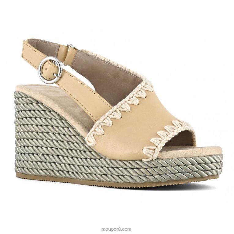cuña de cuerda mujer 8DRXZ205 beige Mou