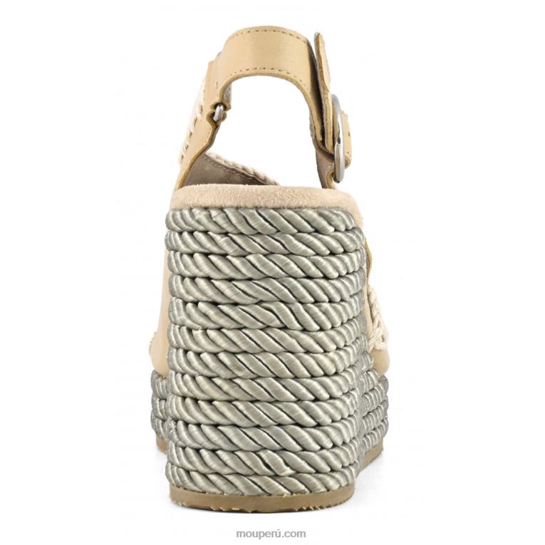 cuña de cuerda mujer 8DRXZ205 beige Mou