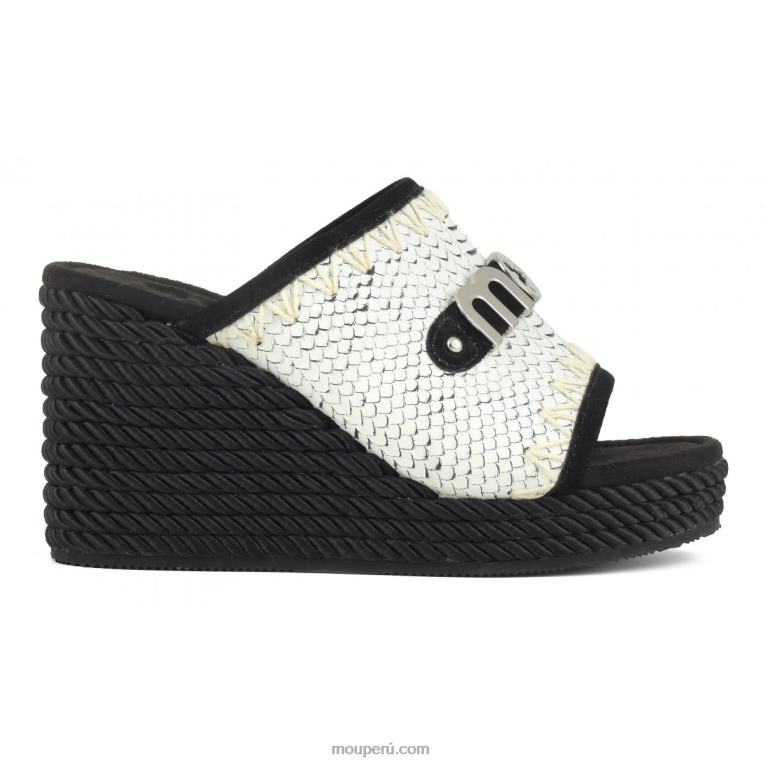 cuña de cuerda mujer 8DRXZ206 blanco Mou