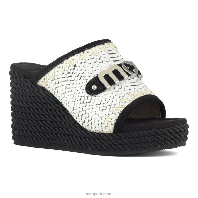 cuña de cuerda mujer 8DRXZ206 blanco Mou