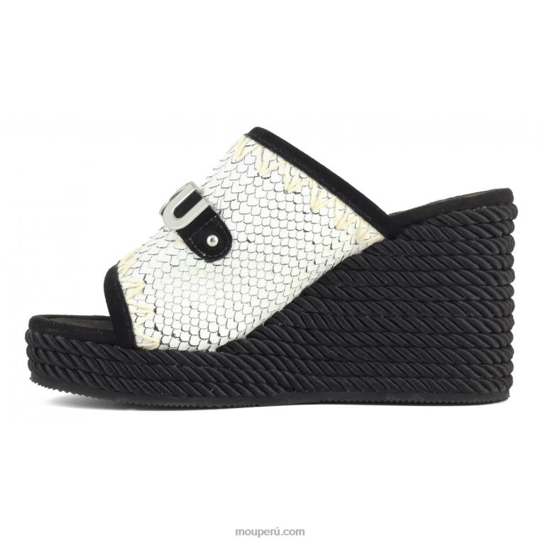 cuña de cuerda mujer 8DRXZ206 blanco Mou