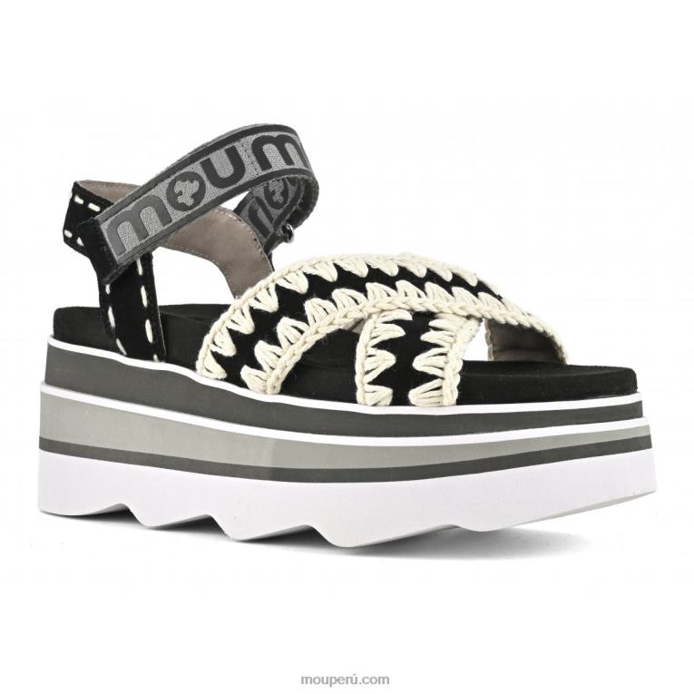 cuña de eva entrecruzada mujer 8DRXZ173 negro Mou