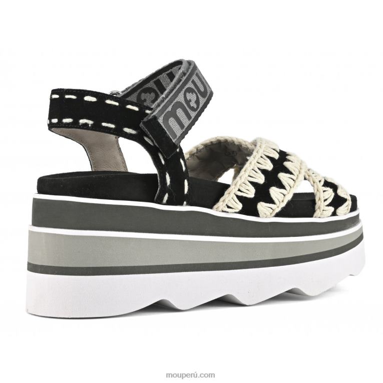 cuña de eva entrecruzada mujer 8DRXZ173 negro Mou