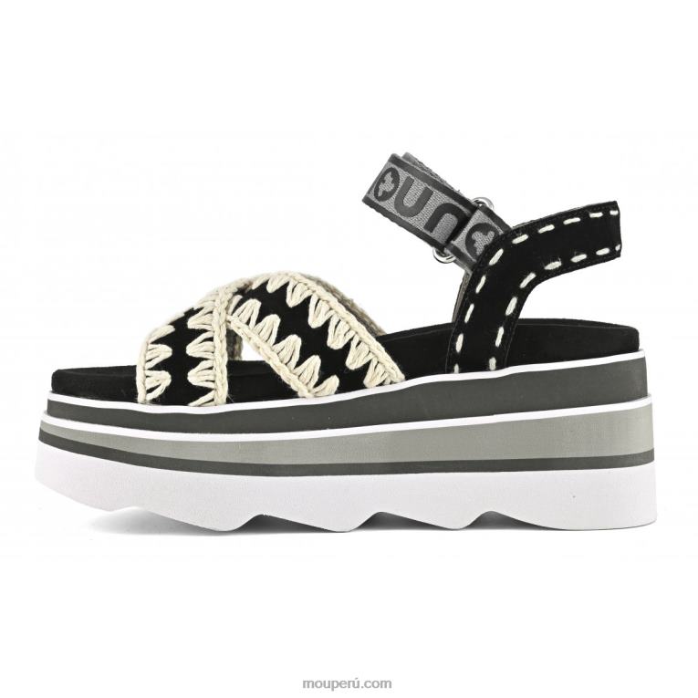 cuña de eva entrecruzada mujer 8DRXZ173 negro Mou