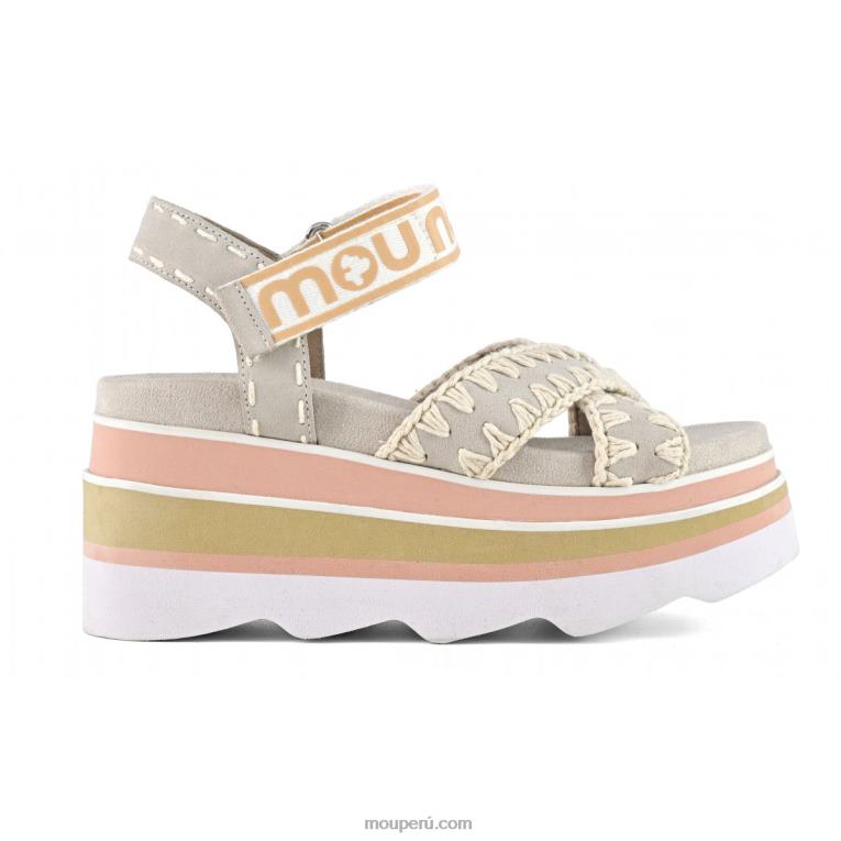 cuña de eva entrecruzada mujer 8DRXZ174 tiza Mou