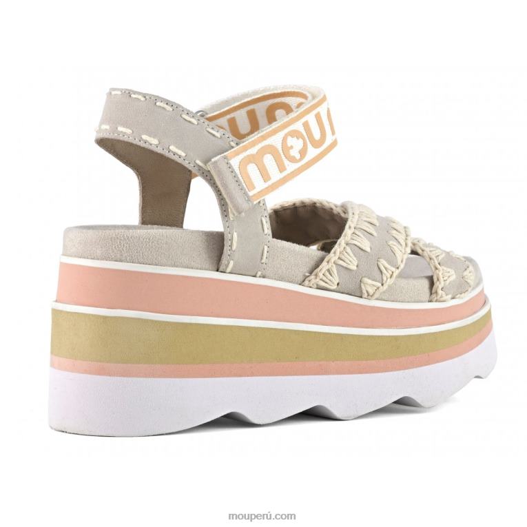 cuña de eva entrecruzada mujer 8DRXZ174 tiza Mou