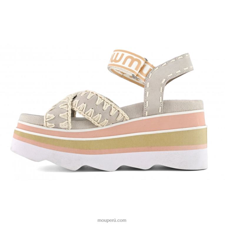 cuña de eva entrecruzada mujer 8DRXZ174 tiza Mou