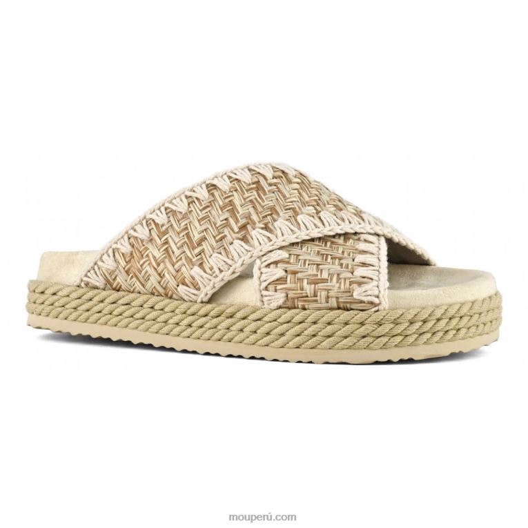 cuerda bio sandalia textil criss cross mujer 8DRXZ128 natural Mou