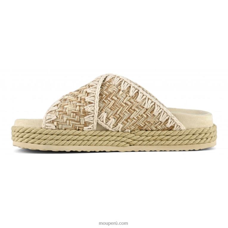 cuerda bio sandalia textil criss cross mujer 8DRXZ128 natural Mou